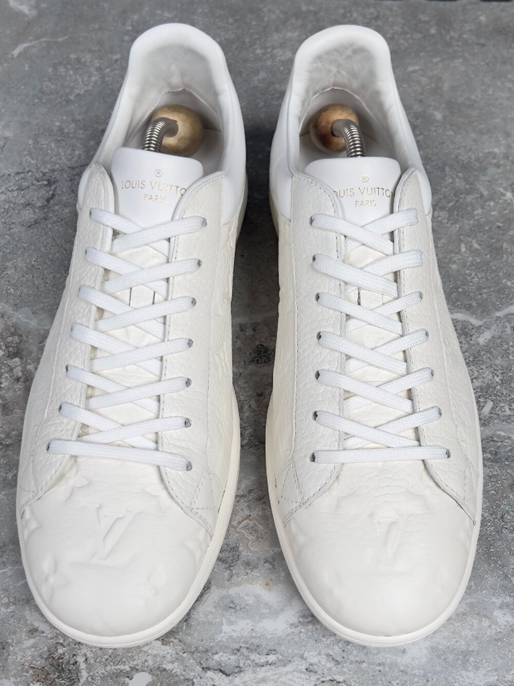 Louis Vuitton Luxembourg Monogram Sneaker Taurillon Leather 8.5 LV 9.5 US 42.5 - Picture 3 of 12